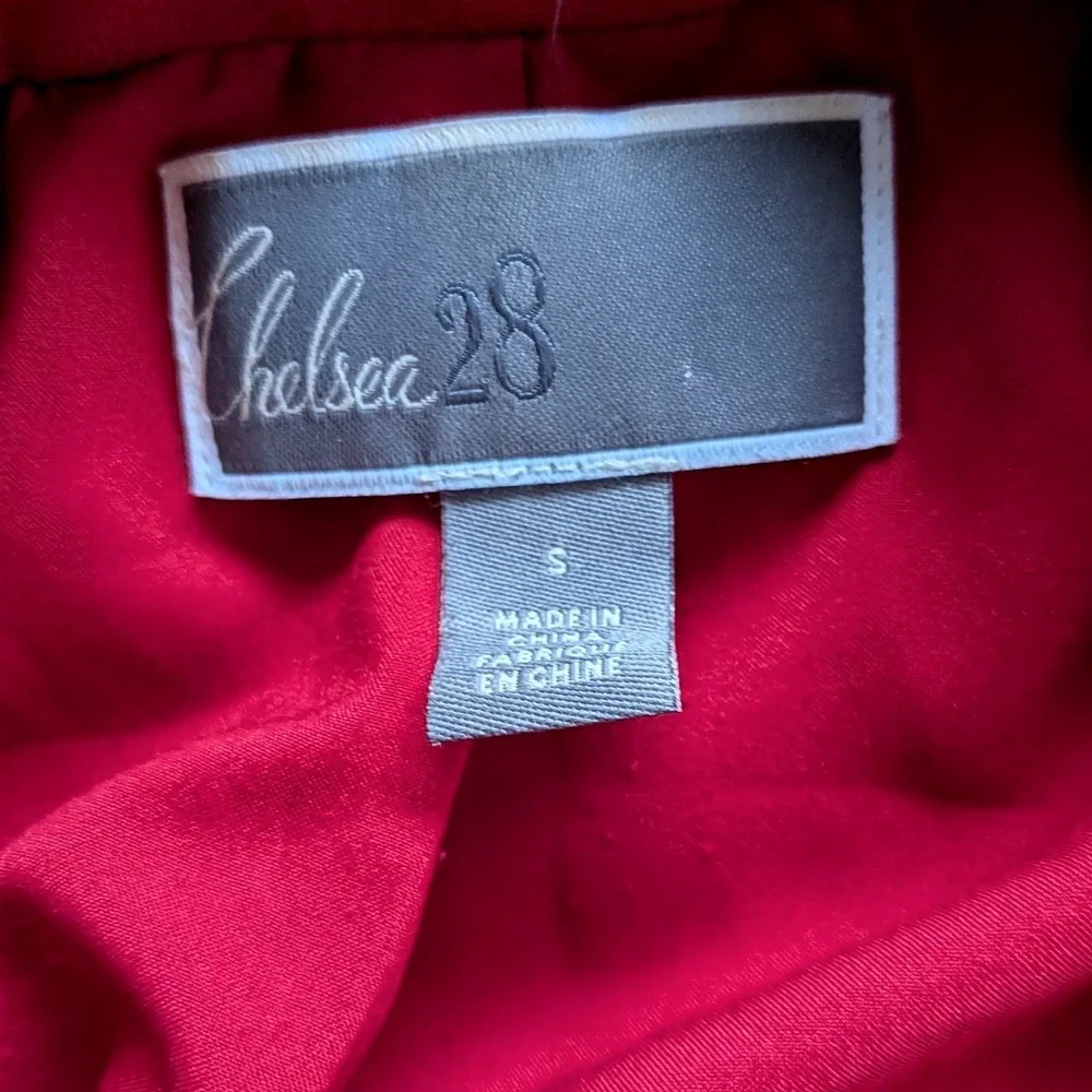 Chelsea28 Red Double Breasted Blazer Jacket SMALL Preppy Nautical Career Nordies